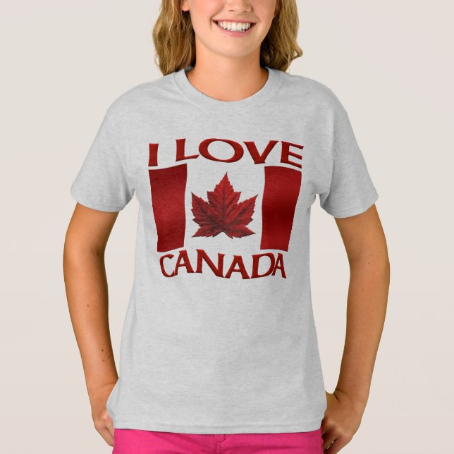 Eu adoro camiseta canadense Souvenir Canadá Camisa (Frente)
