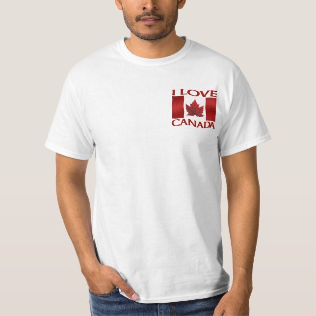 Eu adoro camiseta canadense suvenir camisa masculi (Frente)