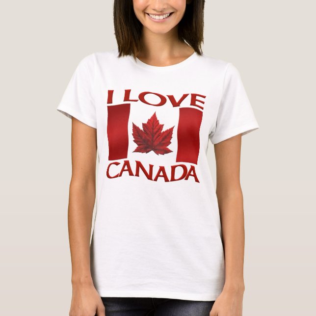 Eu adoro camiseta canadense torneiras de Souvenir  (Frente)