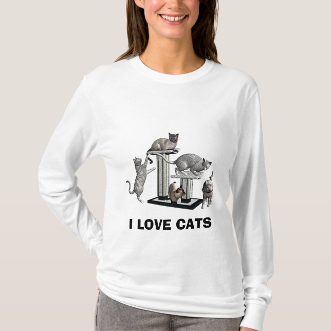 Eu adoro camiseta CATS (Frente)