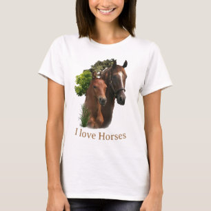 Eu adoro camiseta de cavalos