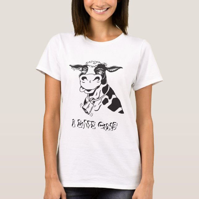 Eu Adoro Camiseta De Vacas (Frente)