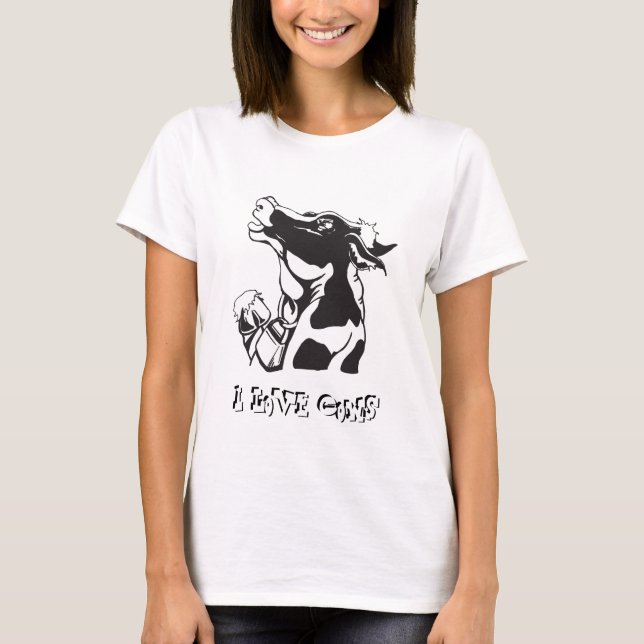 Eu Adoro Camiseta De Vacas (Frente)