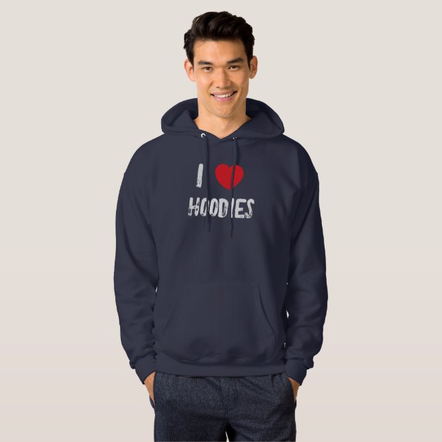 Eu Adoro Camiseta Hoodies (Frente Completa)