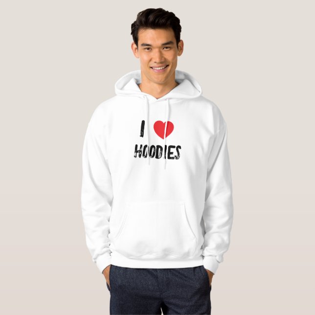 Eu Adoro Camiseta Hoodies (Frente Completa)