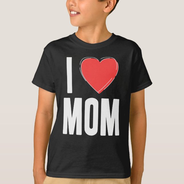 Eu adoro camisetas de mama - Amor bonito e simples (Frente)