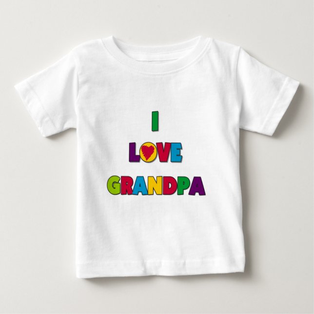 Eu adoro camisetas e presentes no vovô (Frente)