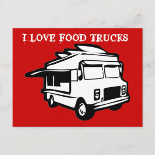 Eu adoro cartão postal de caminhões comidas
