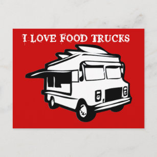 Eu adoro cartão postal de caminhões comidas