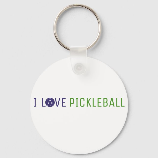 Eu adoro Chaveiro de Pickleball (Frente)