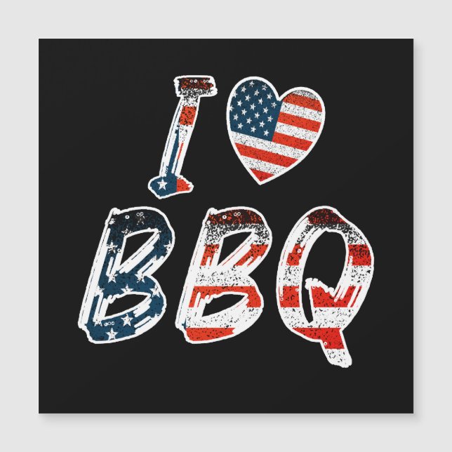 Eu adoro CHURRASCO, patriótico americano (Frente)
