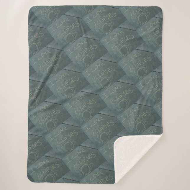 Eu adoro cobertor de eclipses com desenho de giz s (Frente)