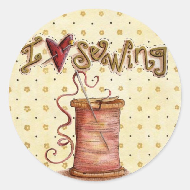 Eu adoro costurar adesivo (Frente)