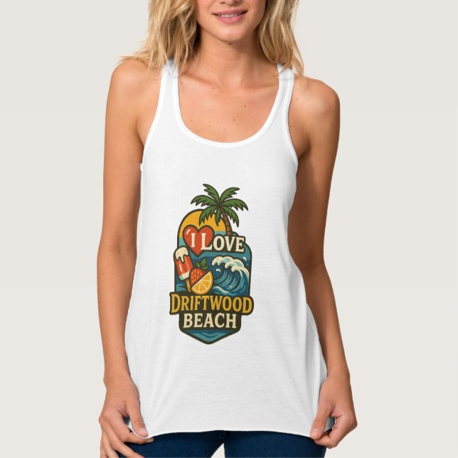 Eu adoro Driftwood Beach Tank Top (Frente)