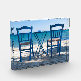 Eu adoro Grécia taverna foto azul e branca