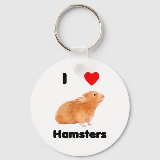 Eu adoro hamsters Chaveiro (Frente)