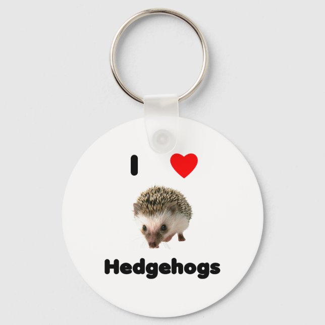 Eu adoro hedgehogs Chaveiro (Frente)