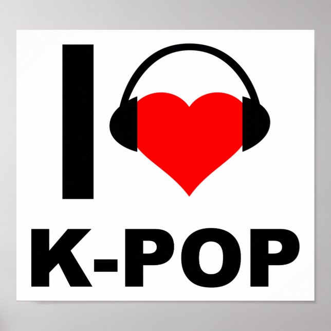 Eu Adoro K-Pop Poster Divertido (Frente)