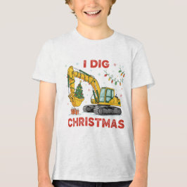 Eu Adoro Luzes de Natal Escavadeira Fofo Crianças