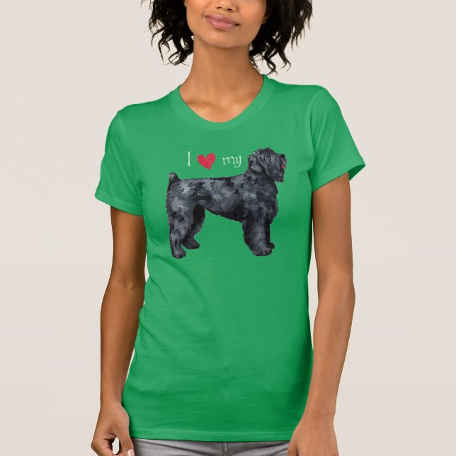 Eu adoro minha camiseta negra russa Terrier (Frente)