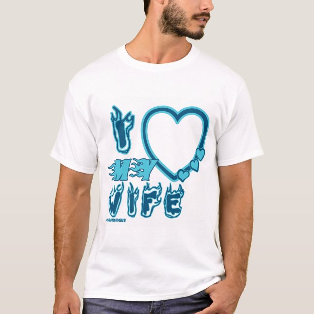 Eu adoro minha camiseta personalizada da esposa em (Frente)