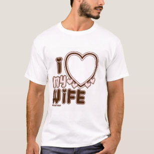 Eu adoro minha camiseta personalizada WIFE em Brow