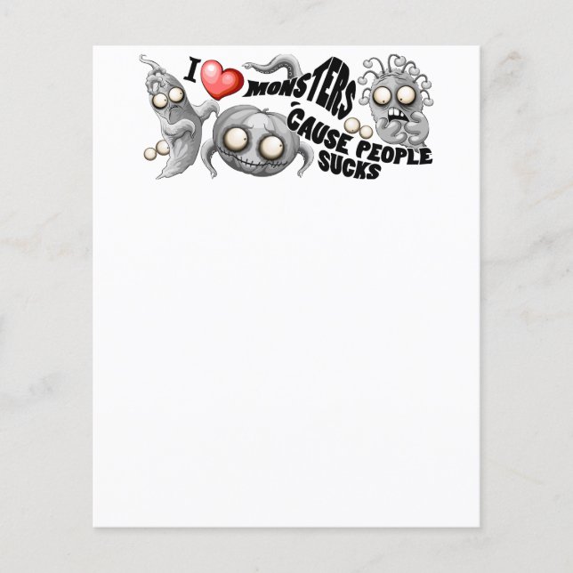 Eu adoro monstros porque Pessoas são péssimas (Frente)