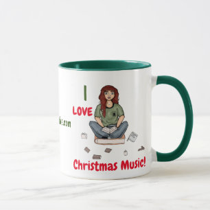 Eu adoro Música de Natal! Caneca