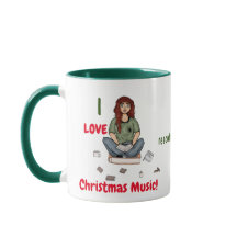 Eu adoro Música de Natal! Caneca