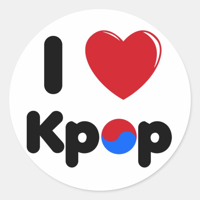 Eu adoro o adesivo do kpop (Frente)