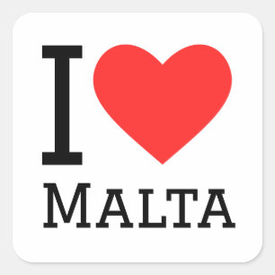 Eu adoro o adesivo quadrado de Malta