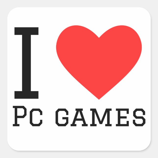 Eu adoro o adesivo quadrado dos pc games (Frente)