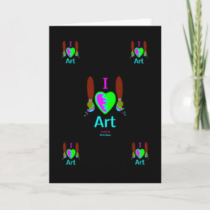 Eu adoro o cartão de saudação vertical da arte