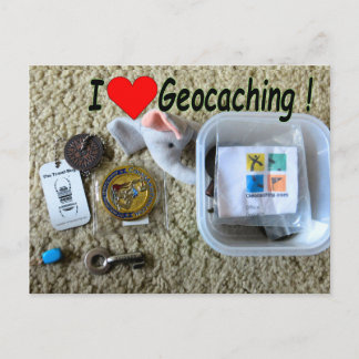 Eu adoro o cartão postal Geocaching: Cache aberto