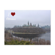 Eu adoro o cartão postal Ottawa do Parlamento Hill