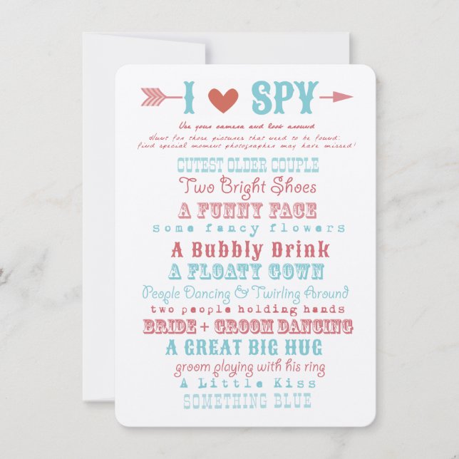 Eu adoro o jogo de fotos de espião (Frente)