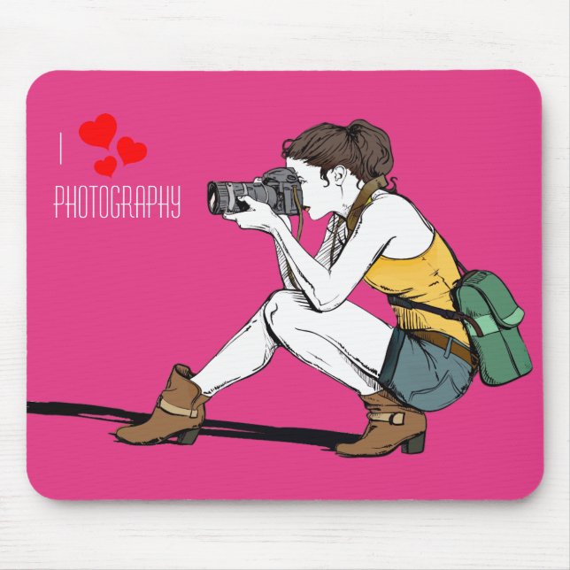 Eu adoro o Mousepad de fotografia (Frente)