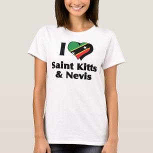 Eu adoro o Santo Kitts & Nevis - Camisa de Bandeir