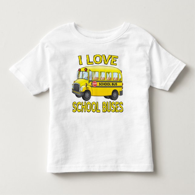 Eu adoro ônibus escolares camiseta divertida para  (Frente)