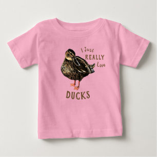 Eu Adoro Patos Camiseta Bebê