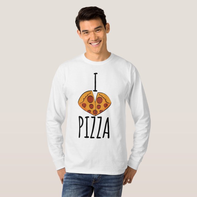 Eu adoro Pizza! Camiseta (Frente Completa)