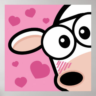 Eu adoro Poster de Vaca de Moo / Impressão