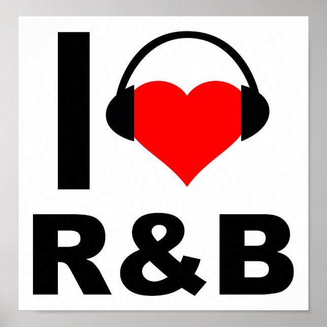 Eu Adoro Poster Engraçado de R&B (Frente)