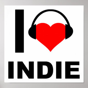 Eu Adoro Poster Engraçado Indie