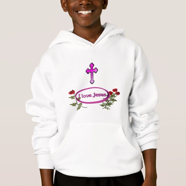 Eu adoro produtos de Jesus com rosas (Frente)