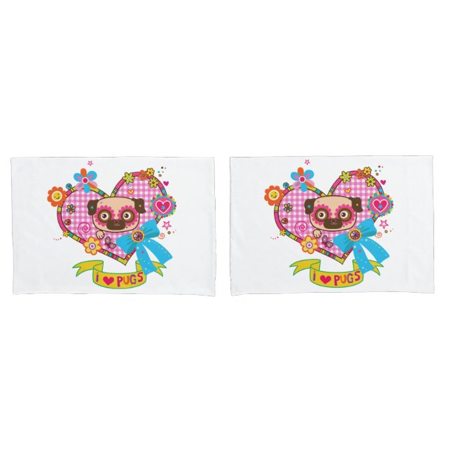 Eu Adoro Pugs! Bolsas (Frente - conjunto)