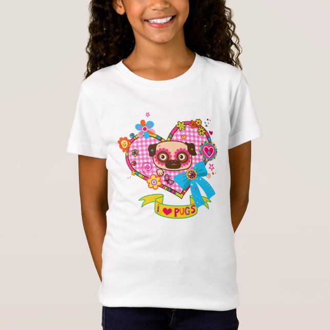Eu Adoro Pugs! Camisa #3 (Frente)