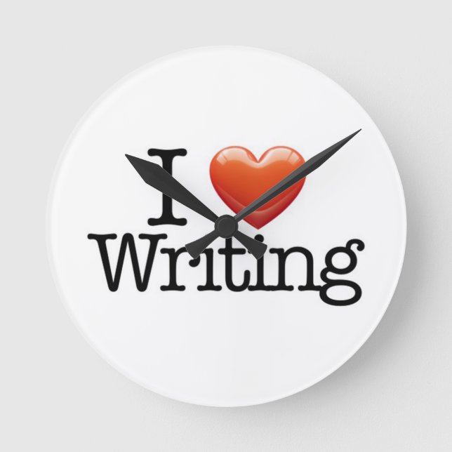 Eu Adoro Relógio De Parede Branca Escrevendo (Frente)