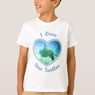 Eu Adoro Tartarugas Do Mar Camisas De Crianças