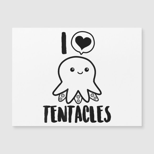 Eu Adoro Tentáculos T-shirt Cute Octopus Tee (Frente)